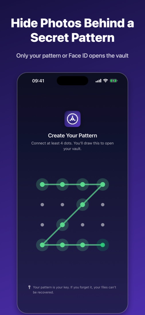 Unlock My Vault by drawing your secret pattern